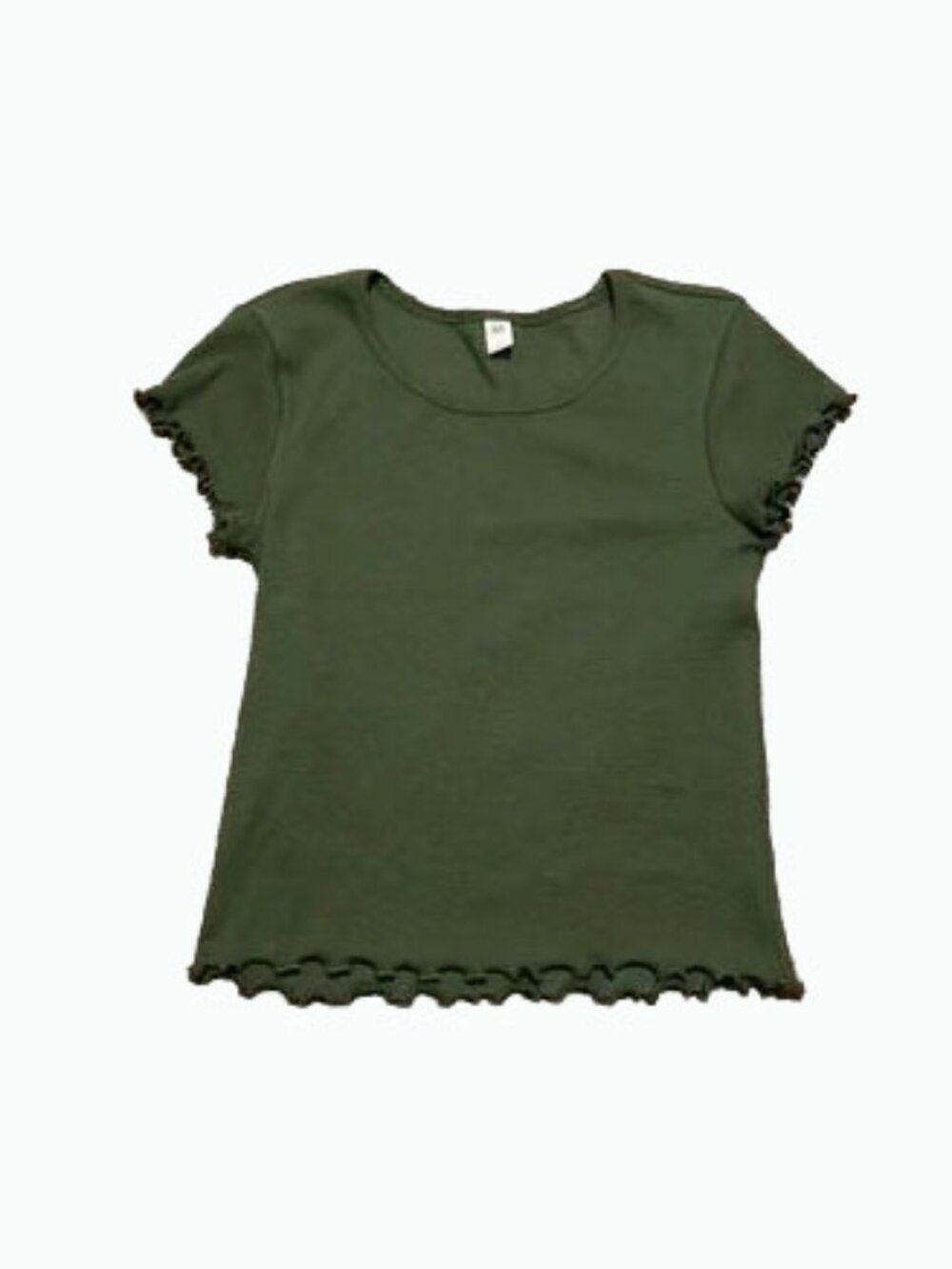 NORDSTROM BP Green Tee -Ruffle trim Size Small - Picture 1 of 5